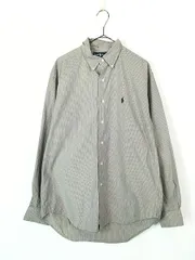 古着 90s Ralph Lauren 「MARLOWE」 ピンク×黒 ストライプ BD シャツ M 古着 