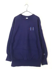 古着 90s USA製 Champion Reverse Weave ワンポイント リバース スウェット トレーナー 青紫 XL 古着 