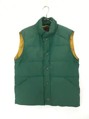 古着 80s Eddie Bauer コットン シェル グース ダウン ベスト グリーン XL位 
