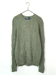 古着 Polo Ralph Lauren ケーブル 上質 シルク カシミア ニット セーター M 古着 