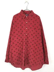 古着 Polo Ralph Lauren 「LOWELL SPORT」 スキー 総柄 細畝 コーデュロイ シャツ XL 古着 