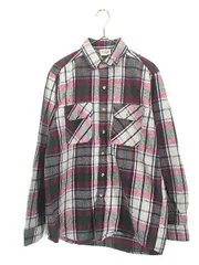古着 90s USA製 FIVE BROTHER マルチ チェック ヘビー フランネル コットン シャツ ヘビネル M 