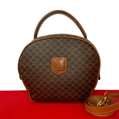 極 美品 CELINE セリーヌ ヴィンテージ マカダム ブラゾン トリオンフ 柄 レザー 2way ハンドバッグ ショルダーバッグ ブラウン 73829