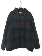 woolrichバッファローチェック フリースジャケットブラックグリーン