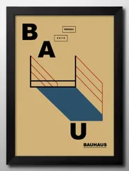 14042バウハウス BAUHAUS A3 サイズ ポスター アート おしゃれ 絵画 インテリア 北欧 イラスト マット紙 艶消し アートパネル 額 フレーム デザイン 壁掛け ギフト 新築祝い ディスプレイ