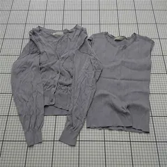 ◇ ⊂ エニィスィス any SiS カーディガン＋ノースリーブニット セットアップ パープル系 レディース E  【1511100010114】