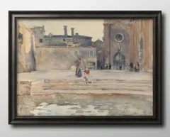 14085ジョン シンガー サージェント カンポ デイ フラーリ、ヴェネツィア A3 サイズ ポスター アート おしゃれ 絵画 インテリア 北欧 イラスト マット紙 艶消し アートパネル 額 フレーム デザイン 壁掛け ギフト 新築祝い ディスプレイ