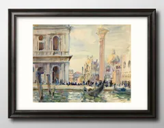 14087ジョン シンガー サージェント ピアッツェッタ A3 サイズ ポスター アート おしゃれ 絵画 インテリア 北欧 イラスト マット紙 艶消し アートパネル 額 フレーム デザイン 壁掛け ギフト 新築祝い ディスプレイ