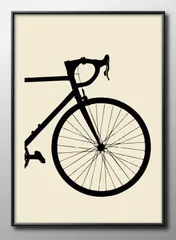 14558サイクル 自転車 ミッドセンチュリー A3 サイズ ポスター アート おしゃれ 絵画 インテリア 北欧 イラスト マット紙 艶消し アートパネル 額 フレーム デザイン 壁掛け ギフト 新築祝い ディスプレイ