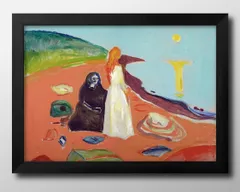 14253エドヴァルド ムンクTwo Women on the Shore II A3 サイズ ポスター アート おしゃれ 絵画 インテリア 北欧 イラスト マット紙 艶消し アートパネル 額 フレーム デザイン 壁掛け ギフト 新築祝い ディスプレイ