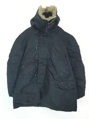 古着 90s USA製 ALPHA Type N-3B(N) N-3A ファー フーデッド パデッド フライト ジャケット コート L 