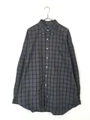 古着 90s Ralph Lauren マルチ チェック ポケット付 BD シャツ XL 古着 