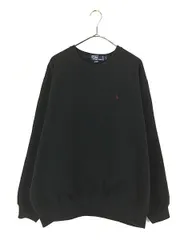 古着 90s Canada製 Polo Ralph Lauren ワンポイント ソリッド スウェット トレーナー 黒 L 古着 