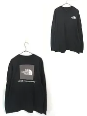 古着 TNF The North Face 両面 ロゴ プリント 長袖 Tシャツ ロンT 黒 L 古着 