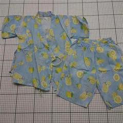 ◇ ⊂ アプレ レ クール après les cours レモン柄甚平セット 120cm キッズ E  【1511100013740】