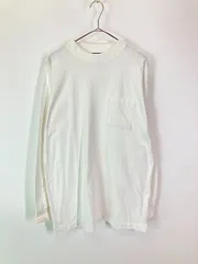 古着 90s USA製 Cross Creek 無地 プレーン 100%コットン モックネック ポケット付 カットソー 長袖 Tシャツ XL位 