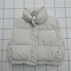 ◇ ⊇ ザラ ZARA 1255/824/811 ダウンベスト ベージュ系 レディース Mサイズ E  【1511100012545】