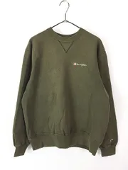 古着 90s Champion ワンポイント 前V スウェット トレーナー オリーブ XL 古着 