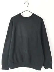 古着 90s USA製 Tultex 無地 プレーン ラグラン スウェット トレーナー ブラック L 