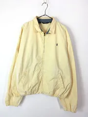 古着 90s USA製 Polo Ralph Lauren ワンポイント コットン ツイル スウィングトップ ジャケット 黄 XL 古着 