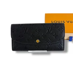 ルイヴィトン　LOUIS VUITTON ポルトフォイユ　エミリー　アンプラントレザー　ロングウォレット　長財布　二つ折り　ブラック　黒　ノワール