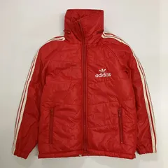 ◆ adidas アディダス ナイロンジャケット 80s ヴィンテージ ジップアップ トレフォイル刺繍 レッド Sサイズ メンズ 古着 0.5kg