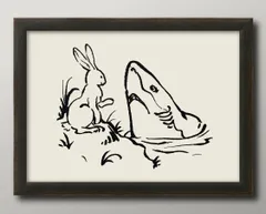 15847古事記 いなばの白兎 鮫 A3 サイズ ポスター アート おしゃれ 絵画 インテリア 北欧 イラスト マット紙 艶消し アートパネル 額 フレーム デザイン 壁掛け ギフト 新築祝い ディスプレイ