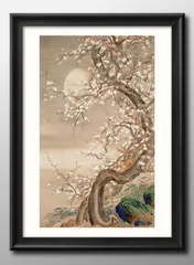 15060宋紫山 日本画 A3 サイズ ポスター アート おしゃれ 絵画 インテリア 北欧 イラスト マット紙 艶消し アートパネル 額 フレーム デザイン 壁掛け ギフト 新築祝い ディスプレイ