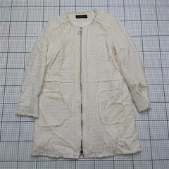 ◇ ⊇ ザラ ZARA WOMAN ノーカラーコート アイボリー系 レディース Lサイズ E  【1511110029373】