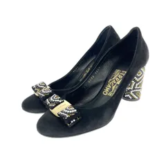 Salvatore Ferragamo サルヴァトーレフェラガモ パンプス/ヴァラ 表記サイズ:6.5 リボン×ラインストーン    ブラック レディース / 240001174897