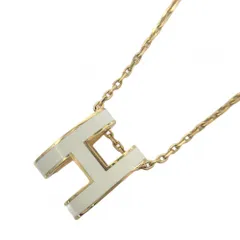 【大売出し】 エルメス ネックレス レディース ポップアッシュ アクセサリー HERMES    ホワイト 白 ゴールド 約4.9g【中古品】