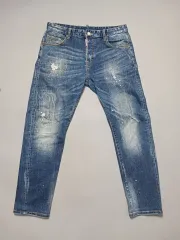 32 DSQUARED2 マルチ ペインティング 継ぎ足し スリムジーンズ