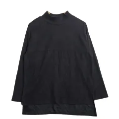 CLOSSHI ブラック タートルネック ニット Tシャツ / タートルネック Tシャツ LL ポリ