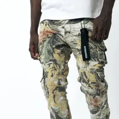 NY発 Kindred キンドレッド Ginkgo tree リアルツリー カモフラージュ 総柄 デニム スキニー (JNS122)