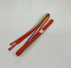 帯締/未使用品/オレンジ/平組/正絹/11268