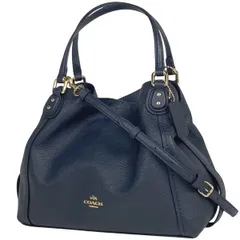 コーチ COACH イーディ ハンドバッグ ロゴ 2WAY ショルダーバッグ ハンドバッグ レザー ネイビー 57124 レディース 【中古】