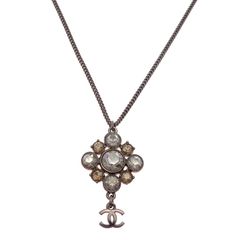 CHANEL 2006A ココマーク ラインストーン ネックレス ガンメタル美品 