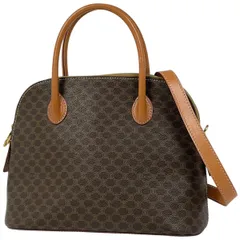 セリーヌ CELINE マカダム柄 ハンドバッグ 2WAY ショルダーバッグ ハンドバッグ レザー ブラウン レディース 【中古】