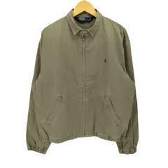 ポロバイラルフローレン Polo by RALPH LAUREN 90S ポニー 刺繍 コットン ツイル スイングトップ ブルゾン メンズ import：M 
