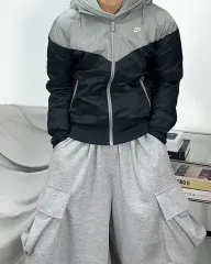 ナイキ ブラック グレー ウィンドブレーカー アウター L