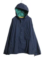 【お得なクーポン配布中!】 90s オールド ギャップ ナイロン アノラック フード パーカー ジャケット メンズ XL / プルオーバー ハーフジップ ブルゾン マンパ 無地 紺