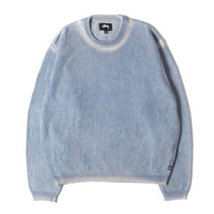 STUSSY ステューシー ニット ブルー サイズ:XL | 24AW フェード加工 コットンニット セーター (FADED COTTON CREW) | トップス プルオーバー【メンズ】【中古】 STUSSY ステューシー ニット ブルー サイズ:XL | 24AW フェード加工