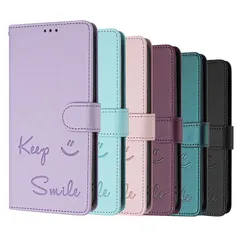 iPhone 12 mini 携帯カバー 6色 英文字 スマイル かわいい アイフォン 12 ミニ スマホケース 手帳型ケース ストラップ付き カードポケット スタンド機能 マグネット 耐衝撃 日常