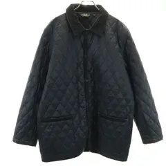 Eddie Bauer エディーバウアー 襟コーデュロイ キルティングジャケット L チャコールブラック 中綿 アウトドア メンズ 古着