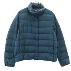 美品 UNIQLO ユニクロ ウルトラライトダウンジャケット M ブルー系 収納袋付き レディース 古着