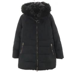 ZARA BASIC ザラベーシック フーデッド 中綿コート M ブラック レディース 古着