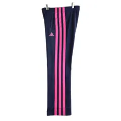 adidas　トラックパンツ　ジャージ　太ライン　刺繍ロゴ　ワンポイント