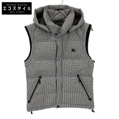 BURBERRY BLACK LABEL バーバリーブラックレーベル ﾁｪｯｸ ﾎﾜｲﾄｸﾞｰｽ ﾌｰﾃﾞｨｰﾀﾞｳﾝﾍﾞｽﾄ M