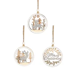 【数量限定】紐付き 飾り クリスマスツリー クリスマスツリー 飾り オーナメント オーナメント 装飾 飾り付け ギフトタグ デコレーション Merry クリスマスツリー飾り クリスマスオーナメント Christmas 木製 (セットD) 3個セット