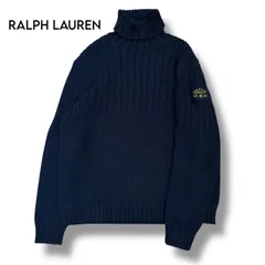 【RALPH LAUREN】厚手タートルネックニット ロゴワッペン付き　L